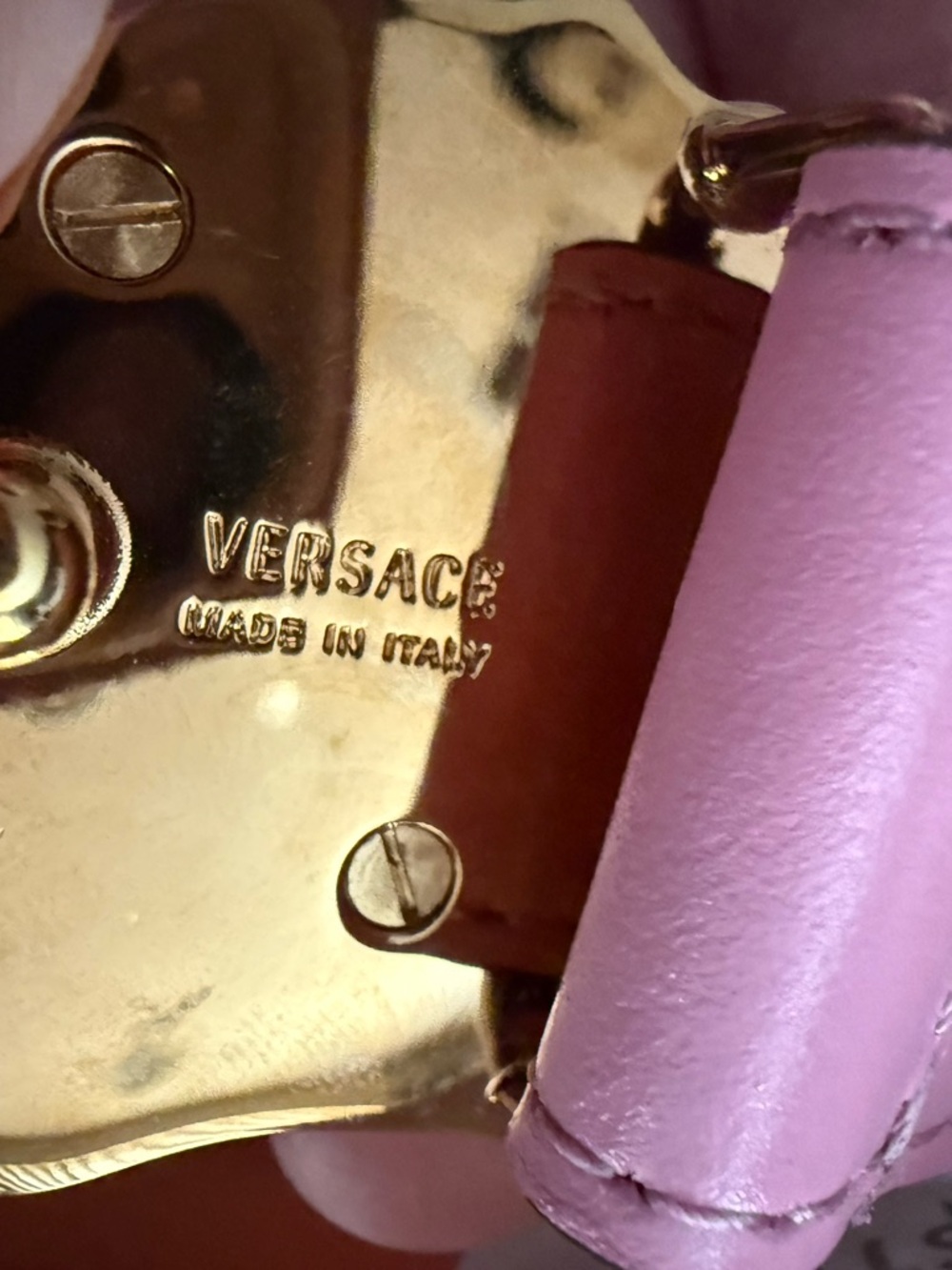 Versace Pink Medusa Resin Belt Charm - Picture 8 of 8